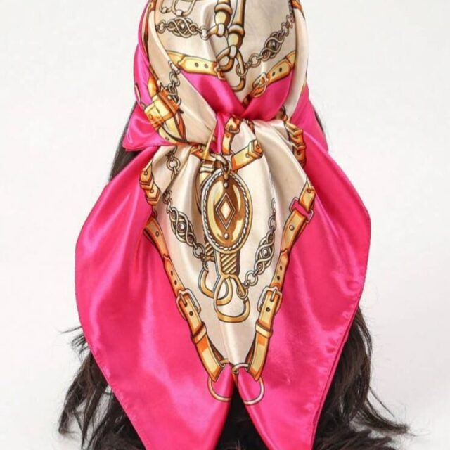 Pañoleta Herraje Fucsia y Beige
